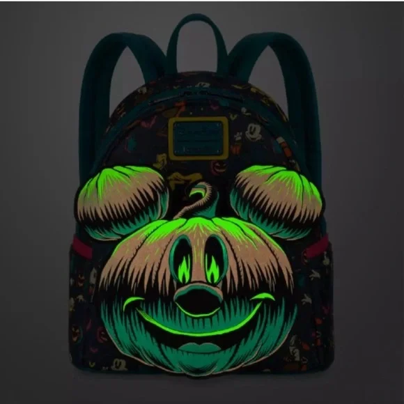 Loungefly Disney Mickey Mouse Halloween Glow in the dark mini backpack
